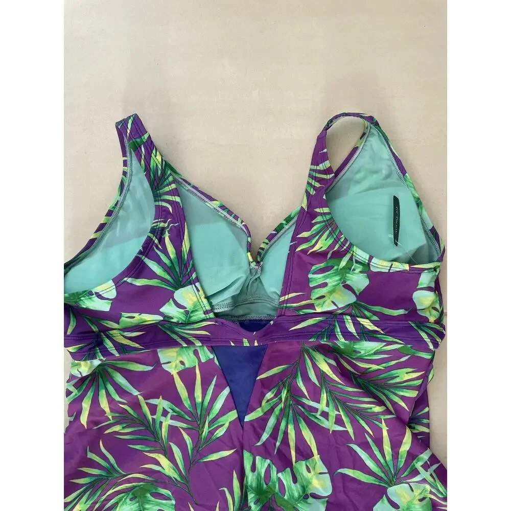 Adore Me Swim One Piece Swimsuit Nayla Palm Leaf Print Swimwear Summer